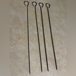Set of Four Metal Stainless Steel Skewers 14”